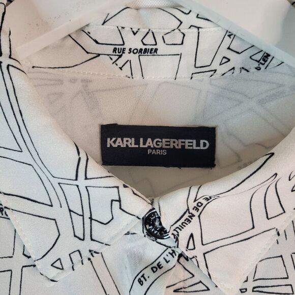 Karl Lagerfeld Paris Street Map Blouse - Picture 3 of 16